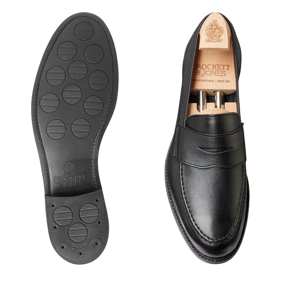Harvard 2 Black Milled Calf – Crockett & Jones ROW