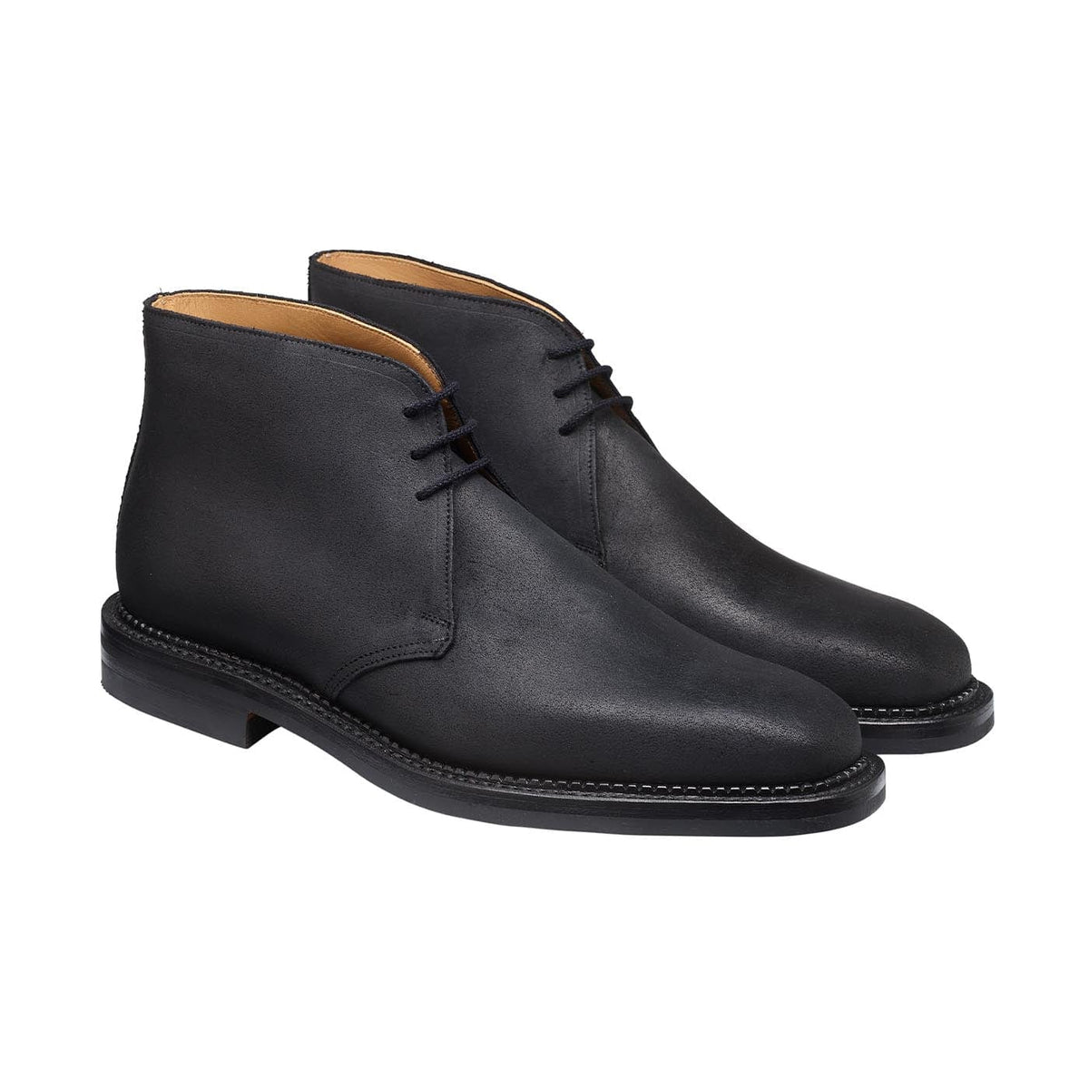 靴 CROCKETT&JONES Molton UK5 Molton Black Rough-Out Suede – Crockett & Jones ROW